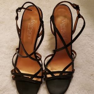 Versani patent leather high heel sandals